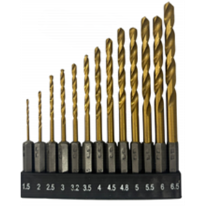 סט מקדחים טיטניום משושה 1.5-6.5 GK